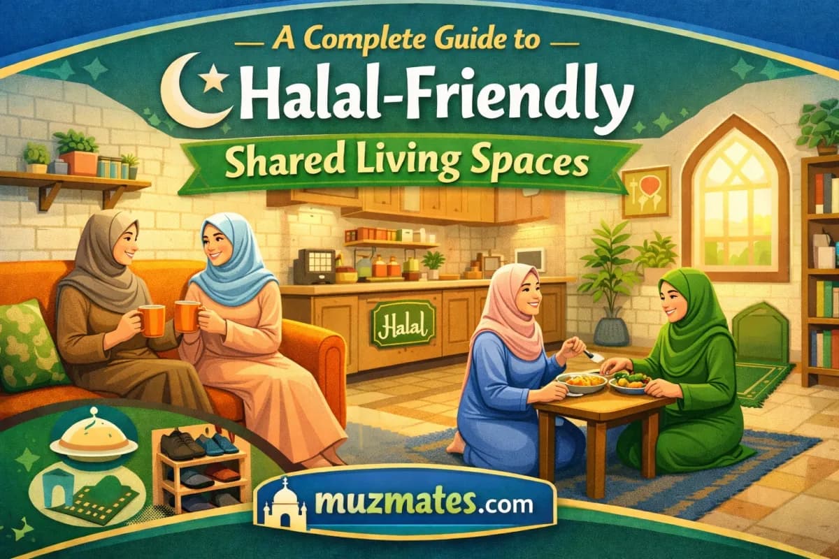 Clean modern kitchen with organized halal food storage